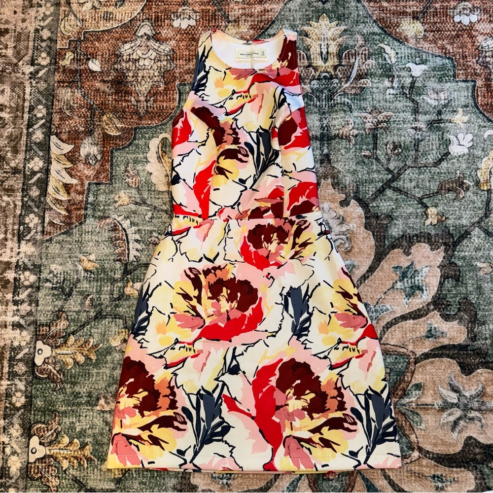 Abercrombie & Fitch Red and Yellow Floral Dress